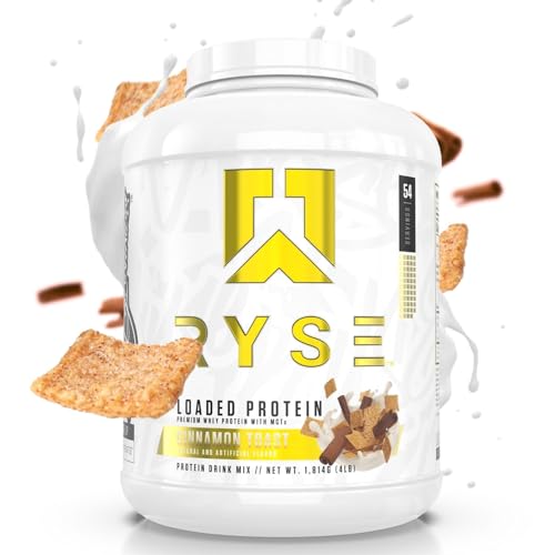RYSE Up Supplements Loaded Protein Powder | 25g Whey Protein Isolate & Concentrate | with Prebiotic Fiber & MCTs | Low Carbs & Low Sugar | 27 Servings (Peanut Butter Cup)