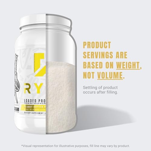 RYSE Up Supplements Loaded Protein Powder | 25g Whey Protein Isolate & Concentrate | with Prebiotic Fiber & MCTs | Low Carbs & Low Sugar | 27 Servings (Peanut Butter Cup)