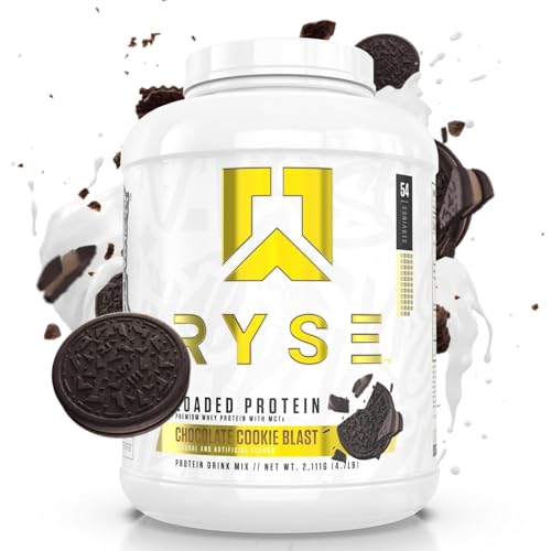 RYSE Up Supplements Loaded Protein Powder | 25g Whey Protein Isolate & Concentrate | with Prebiotic Fiber & MCTs | Low Carbs & Low Sugar | 27 Servings (Peanut Butter Cup)