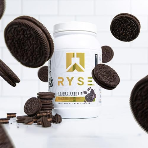 RYSE Up Supplements Loaded Protein Powder | 25g Whey Protein Isolate & Concentrate | with Prebiotic Fiber & MCTs | Low Carbs & Low Sugar | 27 Servings (Peanut Butter Cup)