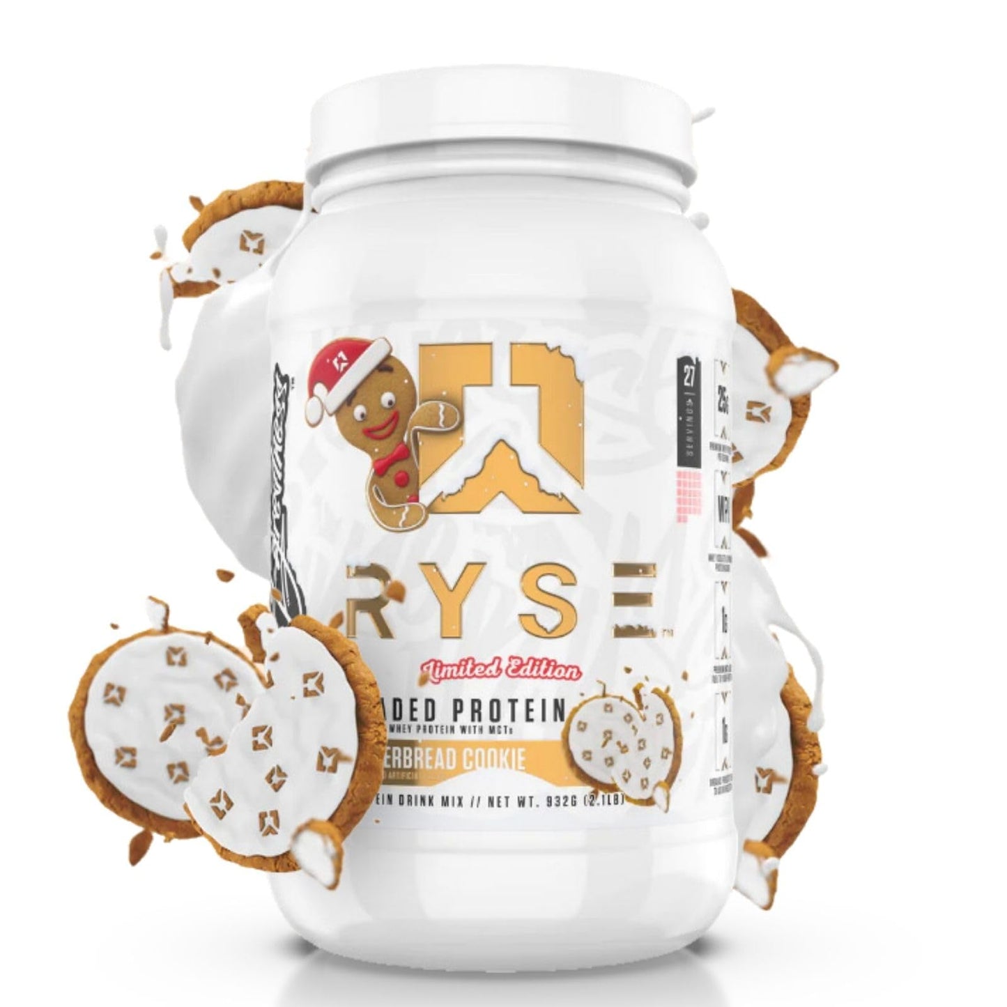 RYSE Up Supplements Loaded Protein Powder | 25g Whey Protein Isolate & Concentrate | with Prebiotic Fiber & MCTs | Low Carbs & Low Sugar | 27 Servings (Peanut Butter Cup)