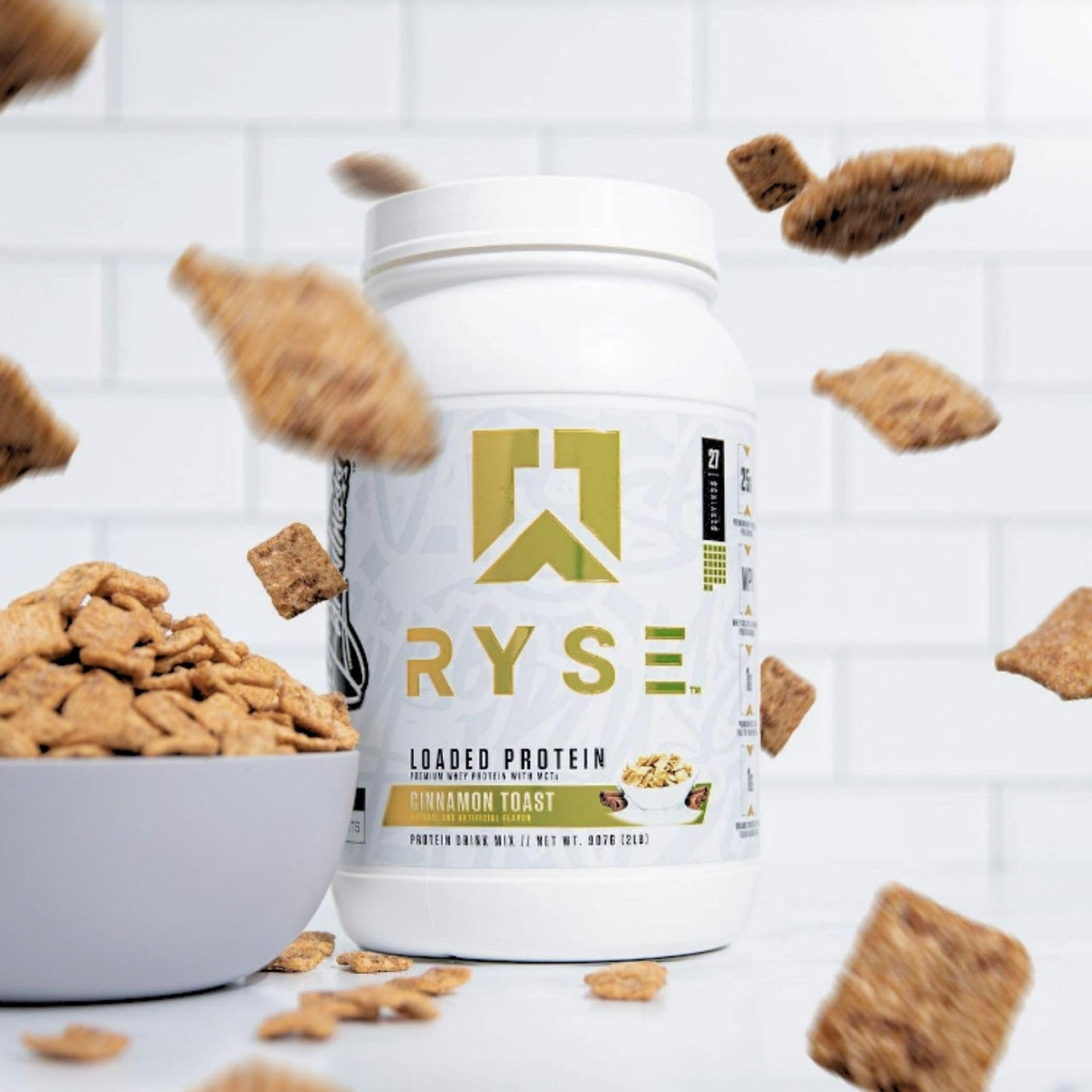 RYSE Up Supplements Loaded Protein Powder | 25g Whey Protein Isolate & Concentrate | with Prebiotic Fiber & MCTs | Low Carbs & Low Sugar | 27 Servings (Peanut Butter Cup)